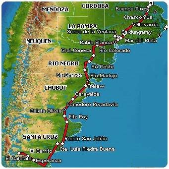 Mapa Rutas . Buenos Aires - Calafate